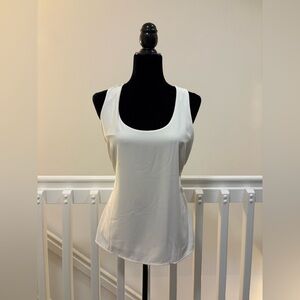 Ann Taylor Mixed Media Ivory Sleeveless Top